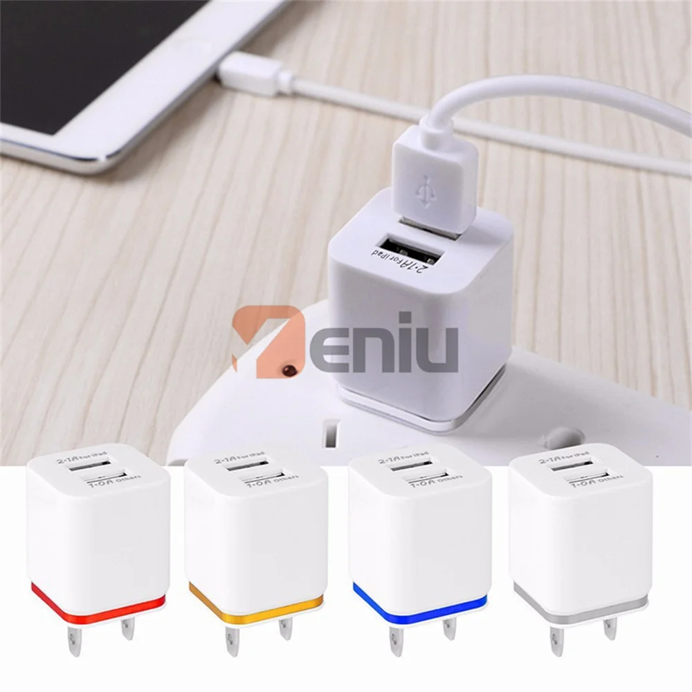 

Сетевое зарядное устройство с двумя usb-портами, 2,1 А + 1 А, 10 шт./партия