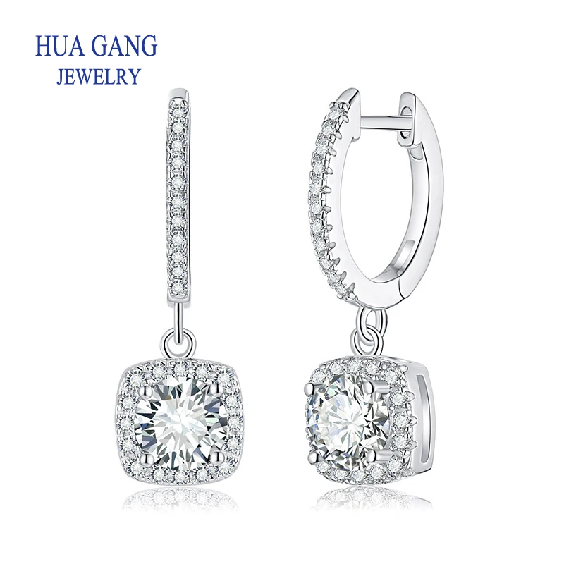 

Moissanite Earring For Women Labs Diamond Stud Earrings S925 Sterling Silver Jewelry Girl Valentine's Day Gift Wedding
