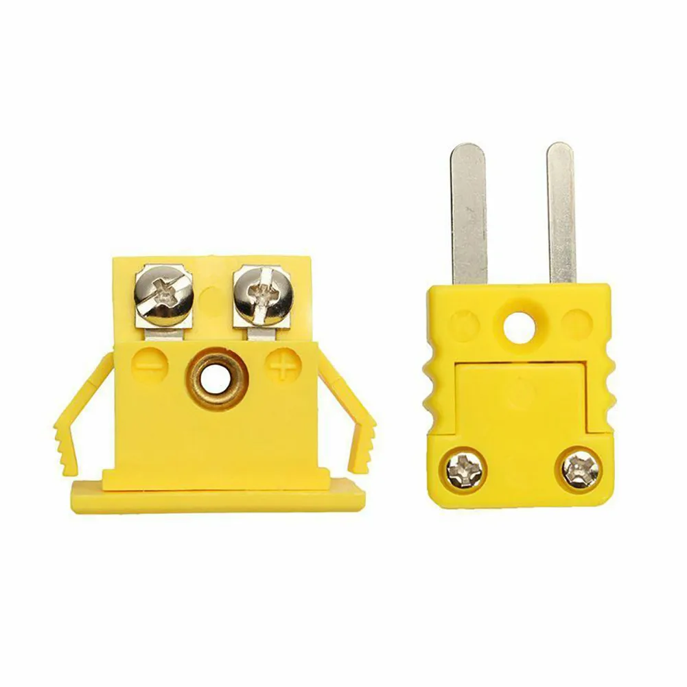 

1 Set K Type Thermocouple Miniature Socket Alloy Mini Panel Mount Plug Connector Yellow Practical Accs Durable