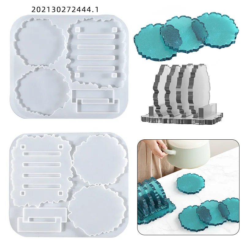 

New Coaster Mold Set DIY Epoxy Resin Silicone Mold Storage Kitchen Anti-Scald Heat Insulation Pad Home Desktop Decoration