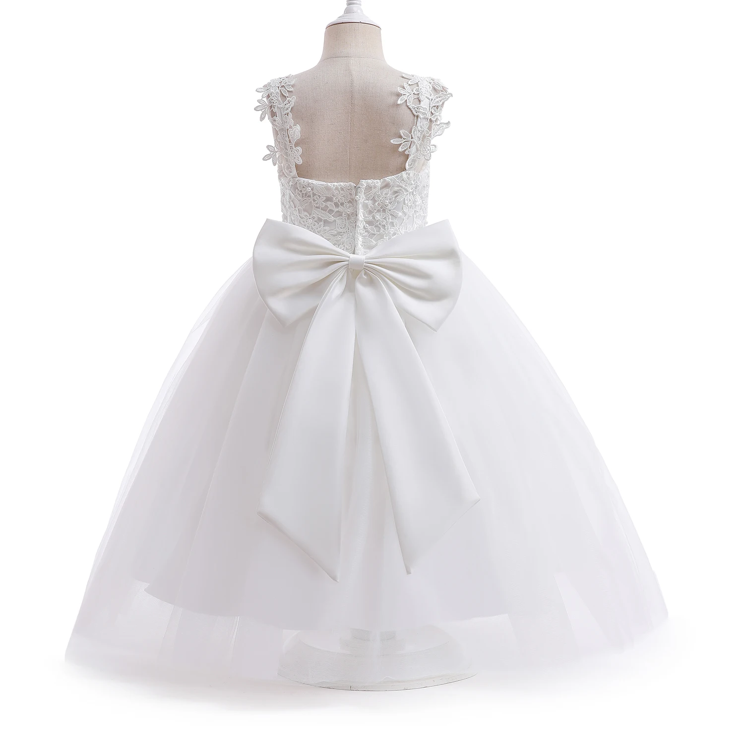 

Кружевные белые платья для подружки невесты с цветочным рисунком на свадьбу для девочек-подростков официальное платье с бантом для выпускн...