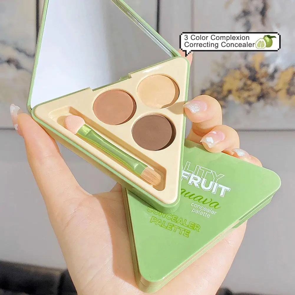 

Three-color Concealer Tray Foundation Concealer Black Waterproof Acne Full Cosmetics Circles Scars Spots Cover Lasti P2n1