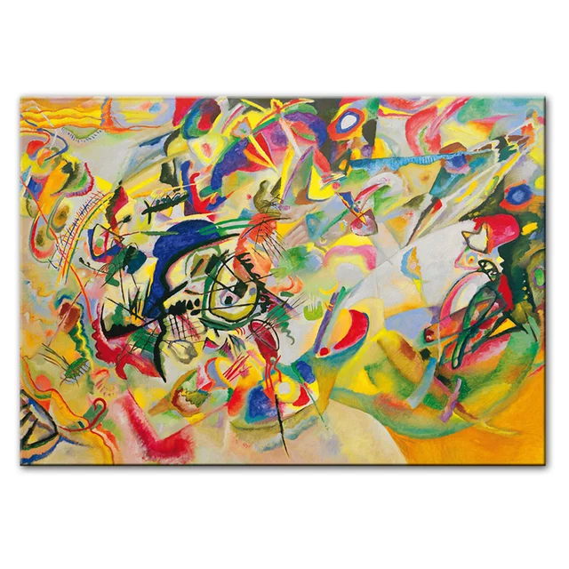 Абстрактная Настенная картина Wassily Kandinsky композиция VII холст винтажные постеры и принты картины для декора комнаты