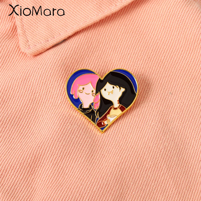 

Princess Bubblegum And Marceline Anime Enamel Pin Badges Metal Brooches Backpack Accessories Lapel Pins Cute Jewelry Gifts