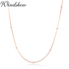 Тонкое ожерелье из стерлингового серебра 925 пробы с бусинами из розового змея золотистого цвета, цепочка для женщин и девочек, детское ювелирное изделие, колье, 35-80 см