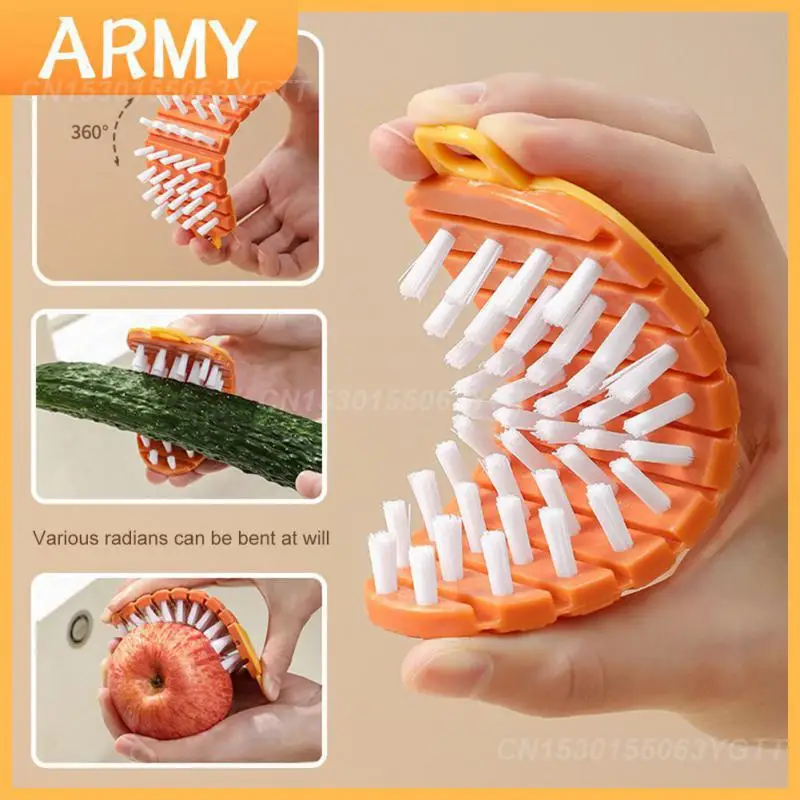 

Бытовая щетка для кастрюль и чаши, многофункциональная щетка для чистки, гибкая кухонная щетка для овощей, фруктов и овощей, творческая, опт...