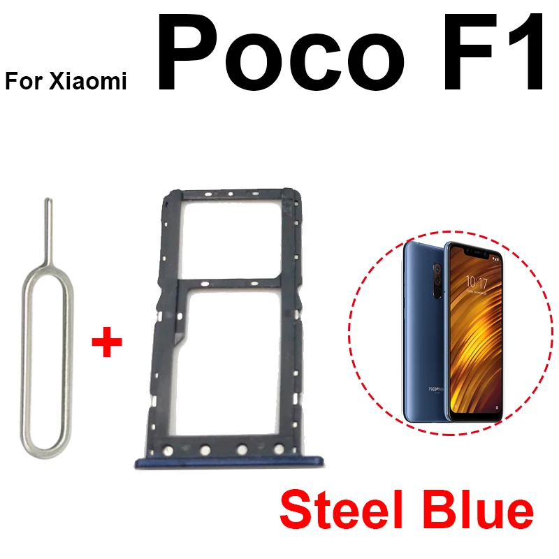 Фото Держатель лотка для SIM-карты для Xiaomi Mi Pocophone Poco F1 Micro SIM SD Держатель слота для карты Адаптер Разъем Ремонт Запасные части Poco F1 №3