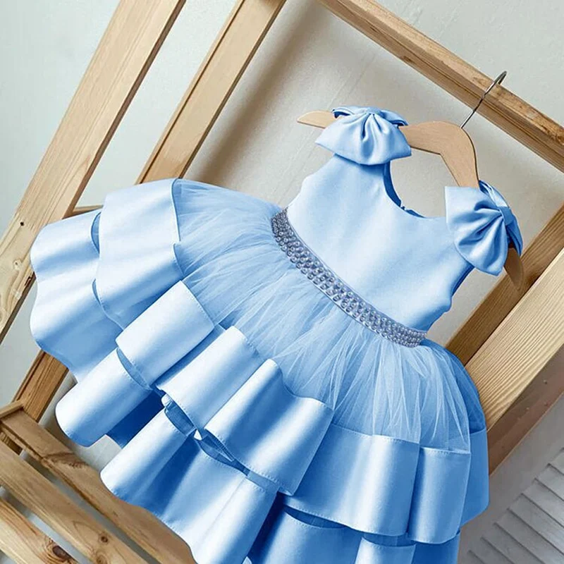 

Toddler Baby Girl Princess Dress Newborn Birthday Tulle TuTu Dress Infant Baptism Fluffy Clothes First Communion Evening Costume