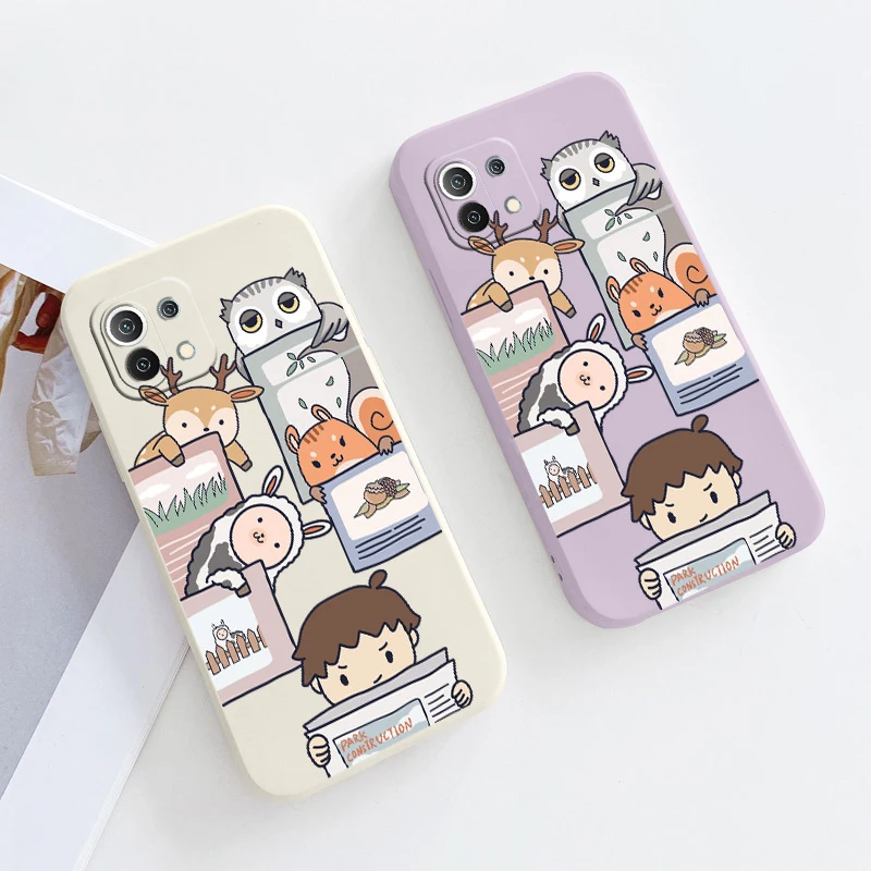 

NOHON Case For APPLE IPHONE 13 12 11 PRO MAX MINI XS XR 8 PLUS SE 2020 7 6S animal park Fashion Anti-Drop phone back cover