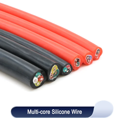 1/5 м гибкий силиконовый резиновый кабель Sq 0,3 0,5 0,75 1 1,5 2 2,5 мм x 2 3 4 6-жильный изолированный высокотемпературный медный провод
