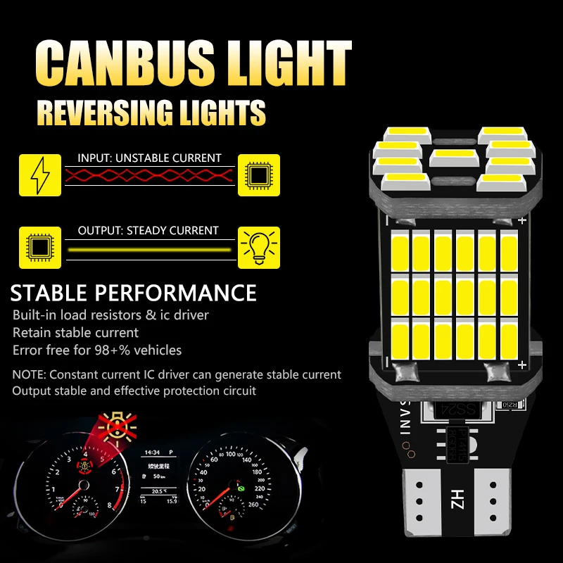 Автомобисветильник T15 W16W 2 шт. Canbus без ошибок 4014SMD аксессуары для салона