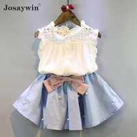 josaywin summer children suit girls 2 pieces sets sleeveless topskirt suit baby girl baby sets girl clothes childrens suits