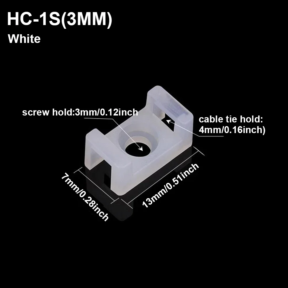 

100 шт., крепления для кабельных стяжек, фиксированное сиденье, проволочный держатель седла, пластиковый держатель, белый, черный, пластиковый держатель для крепления кабеля седла