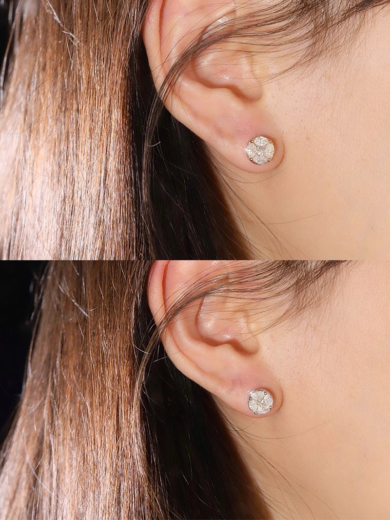 KUGG серьги из 100% белого/желтого золота 18 карат роскошные простые стильные с