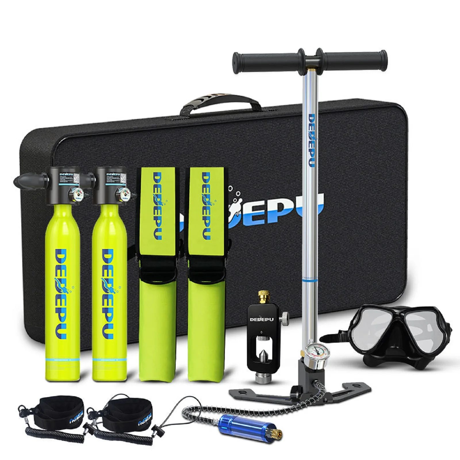 

Mini Scuba Diving Set with 0.5 L Capacity Scuba Tank 10-15 Minutes Underwater Breathing Time for Divers, Underwater Diving