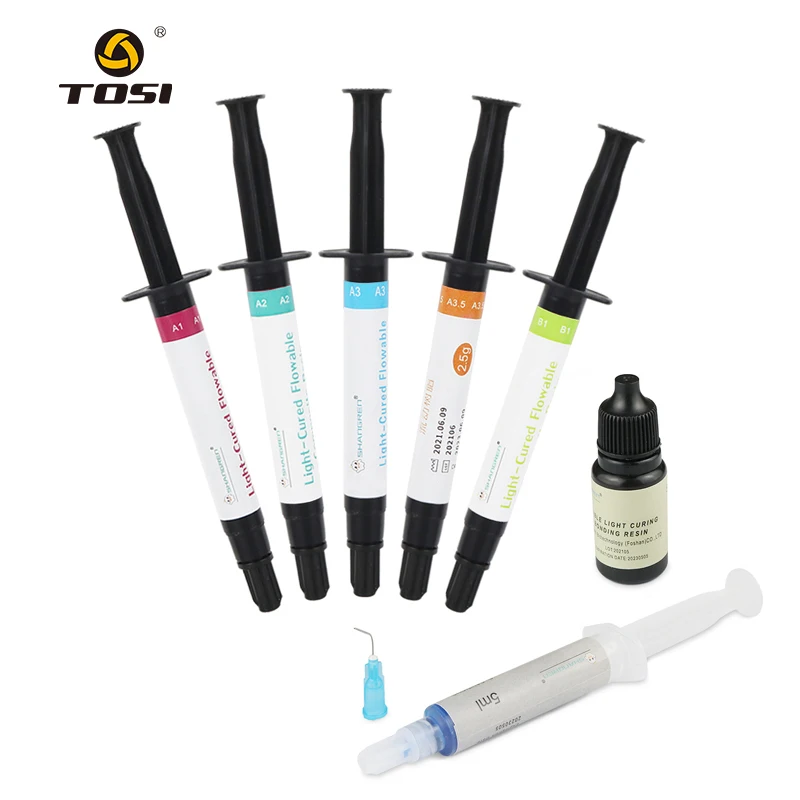 Dental Resin Light-Curable Flowable Fluid Materials Bonding Etch Composite Material 2.5g Oral Filling Tools