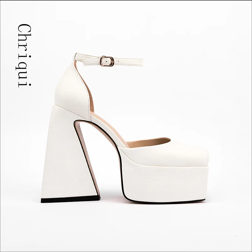 

Chriqui 2022 новые модные треугольные толстые водонепроницаемые сандалии ручной работы на платформе для банкета