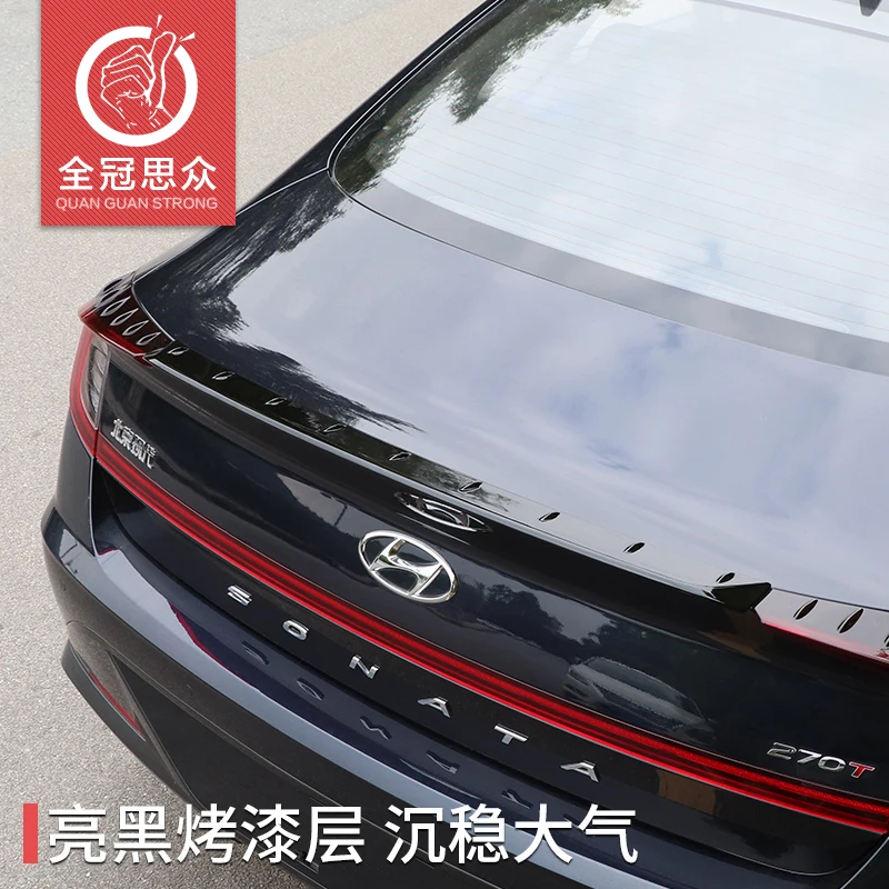 

Для Hyundai Sonata 2020 высокое качество 2016-2020 ABS пластик Неокрашенный задний спойлер Крышка багажника Крышка автомобиля Стайлинг