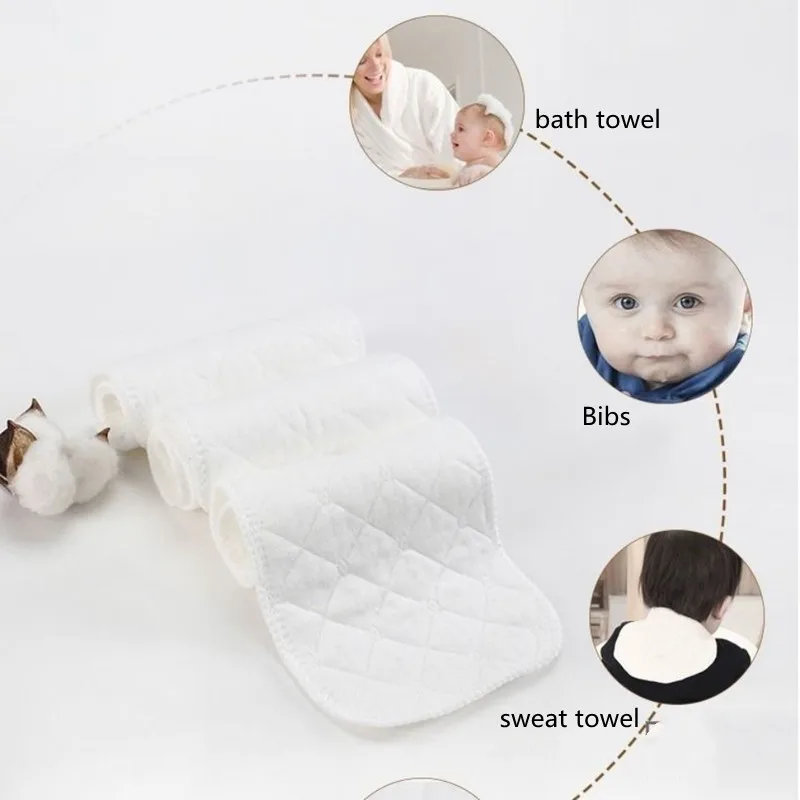 10-Pack Baby Diapers Three-Ply Cotton Reusable Diaper Pad Inserts Eco-Friendly for Newborns |