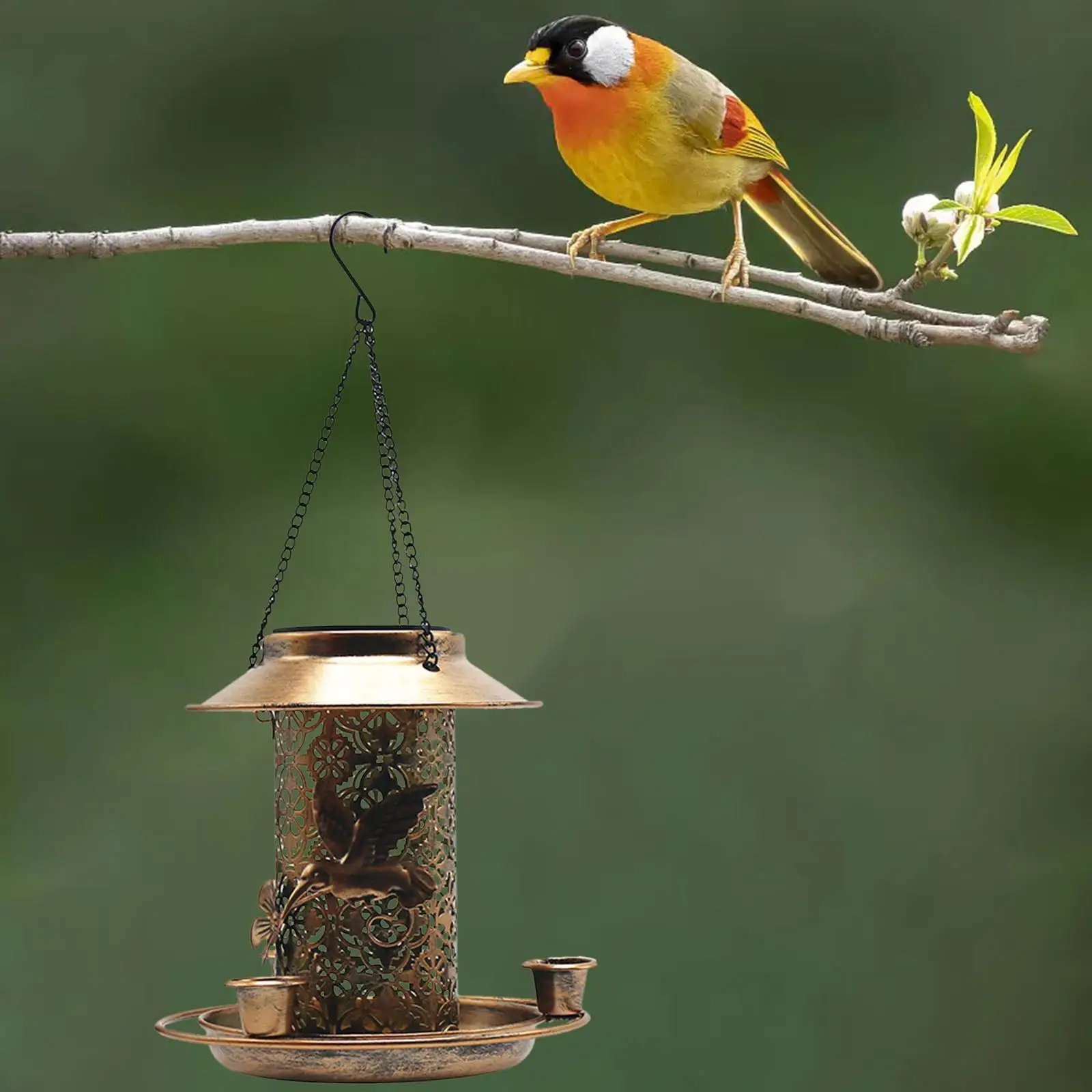 

Мощные кормушки для птиц на солнечной батарее, водонепроницаемые подвесные фотообои для двора, сада, террасы, украшение для заднего двора