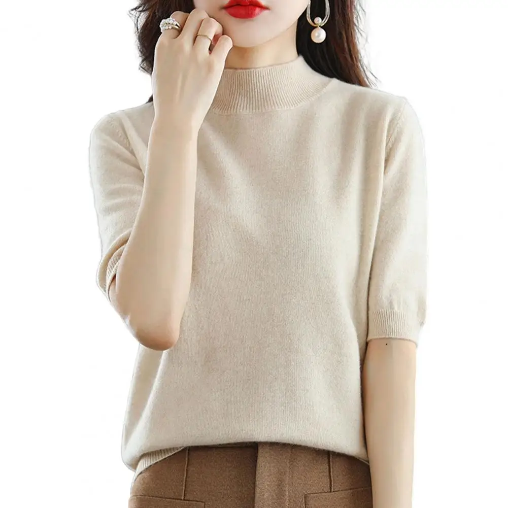 

Top Blouse Half Sleeves Bottom Shirt Top Blouse Spring Summer Leisure blouse korean style Round Neck Half Sleeves Blouse