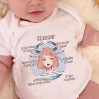 creative baby girl boy twelve constellations series onesie sweet cancer graphic exquisite short sleeves toddler romper