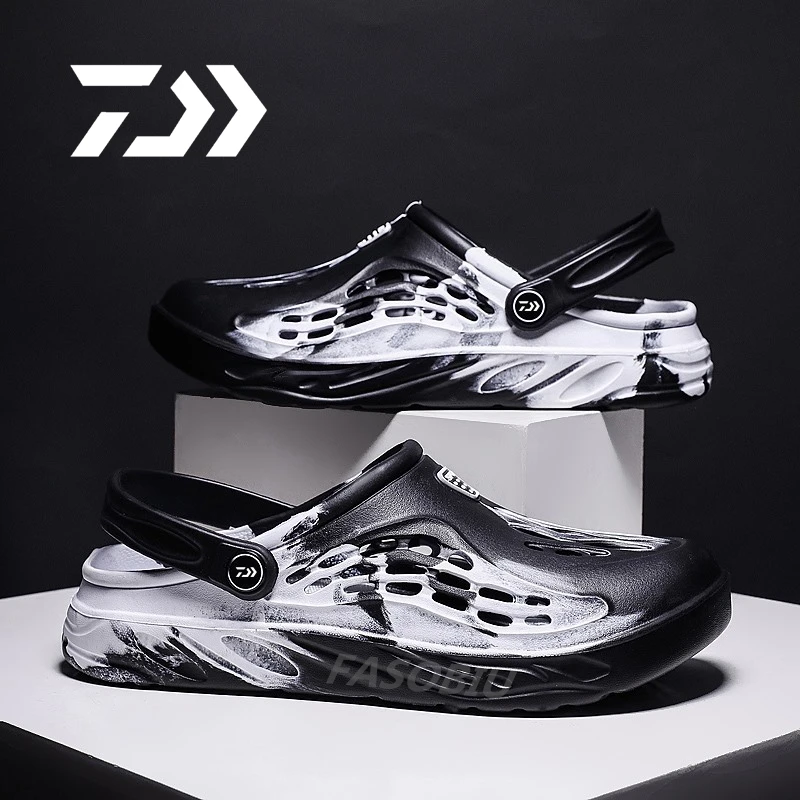 

Daiwa Slippers Summer Sandals Outdoor Hole Shoes Men's Women's Sandals Breathable Wading Beach Shoes Durable Fishing Shoes