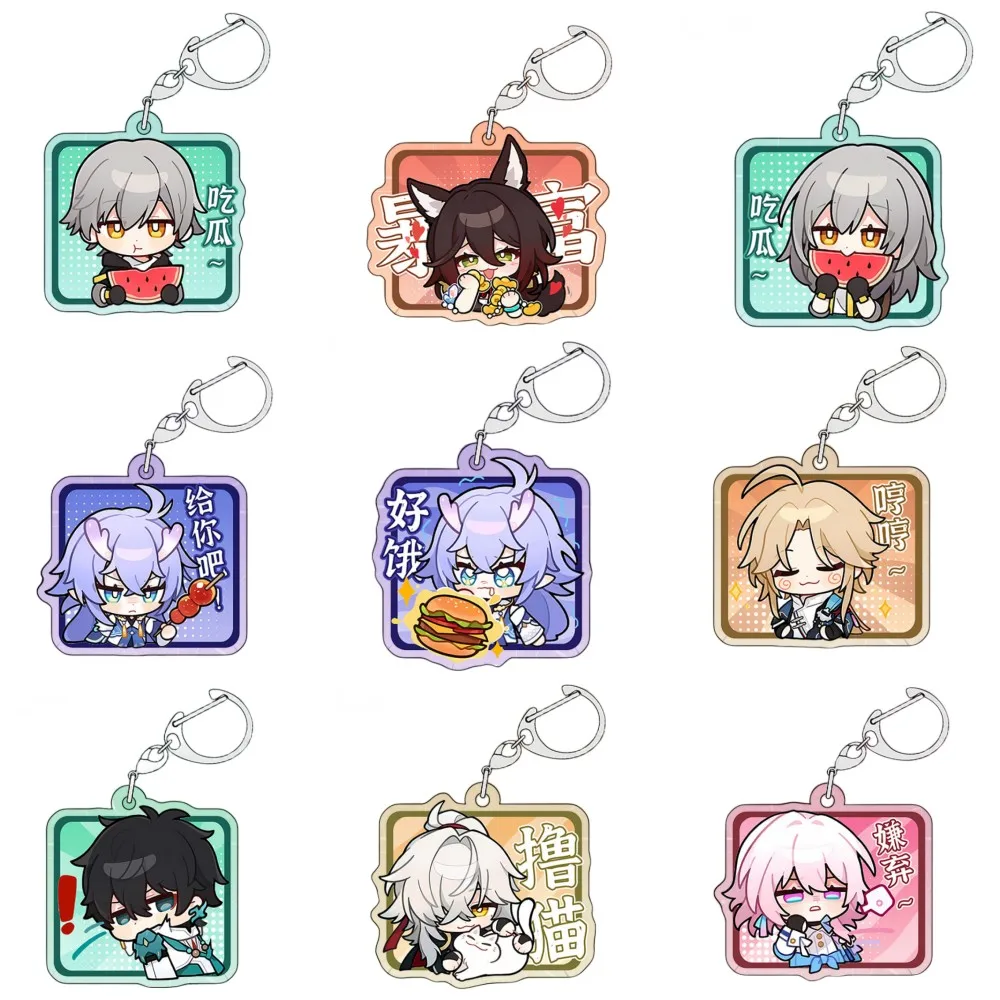 Акриловый брелок с аниме принтом в ассортименте