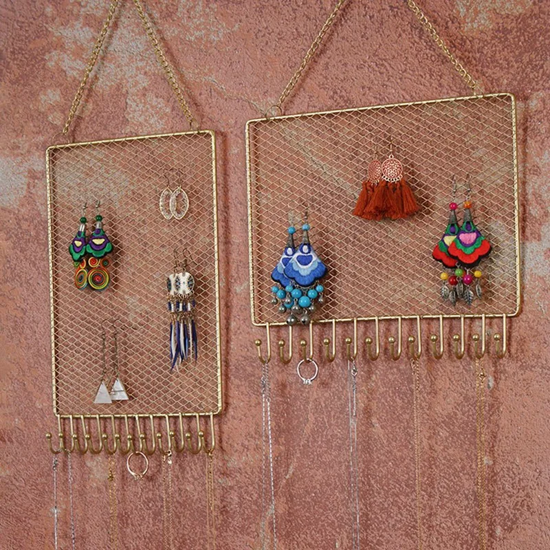 2 Pack Earring Wall Holder Hanging Earring Organizer Wall Mounted Jewelry Organizer Display Decorative