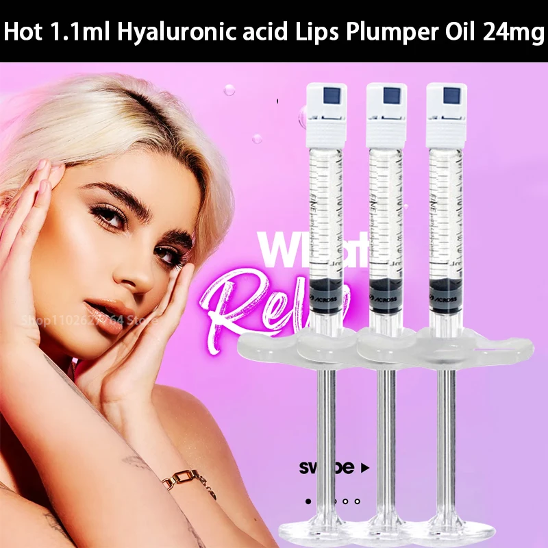 

1PCS Hyaluronic acid Lips Plumper Essence 1.1ml Cross-linked Collagen HA Lip Gloss Moisturizing Long Lasting Makeup Lip Care