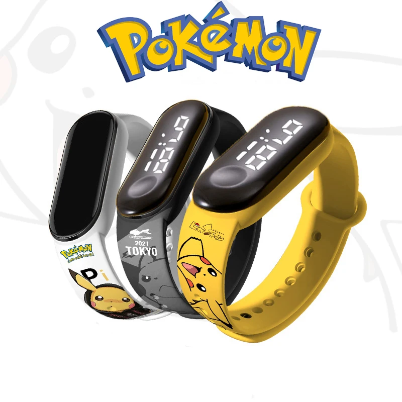 

Ремешок Pokemon Pikachu для Xiaomi Mi Band 3/4/5/6, милый силиконовый сменный Браслет для умных часов Xiaomi