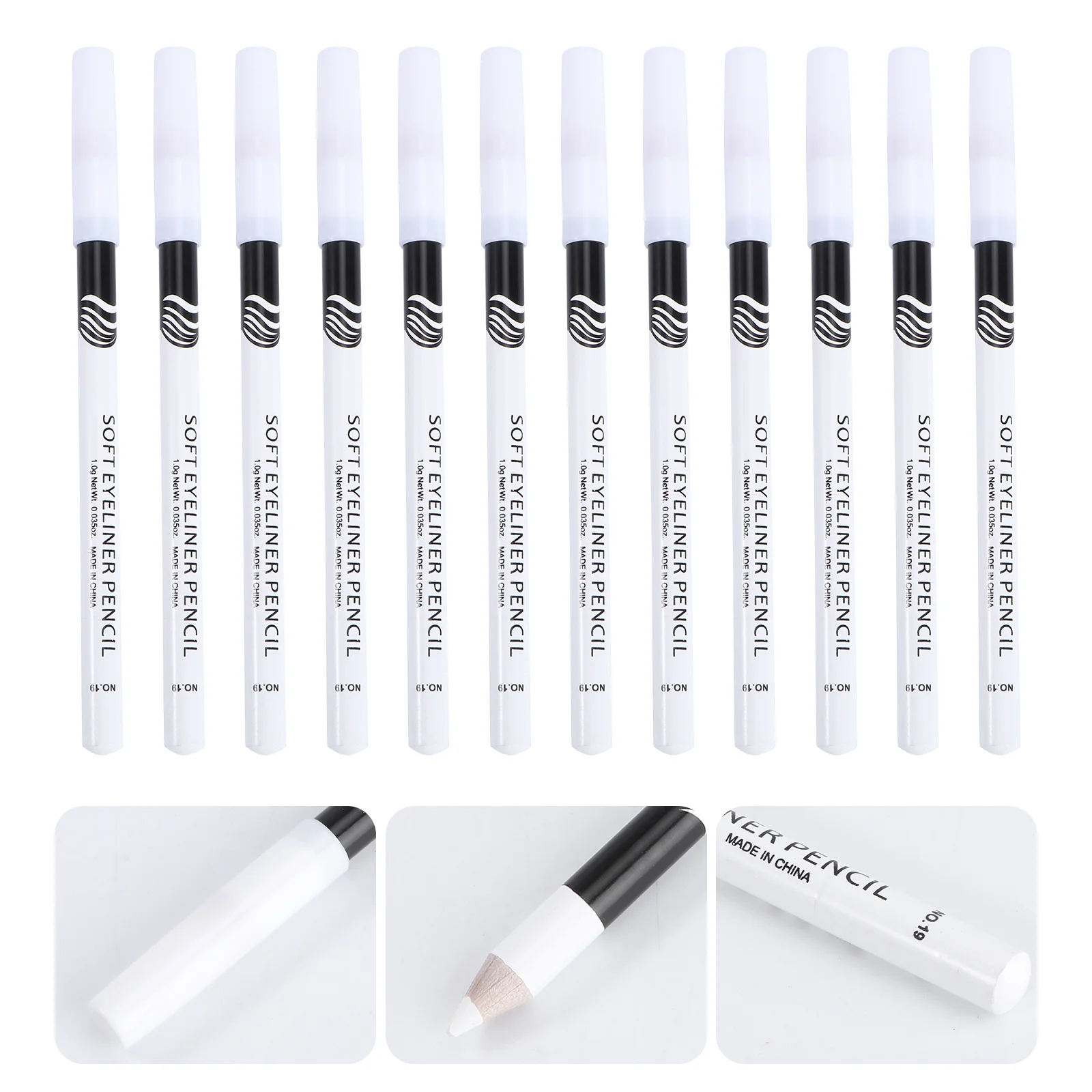 

12 Pcs Eyeliner Makeup Eyeshadow Silkworm Applicator Wooden Pole Women's Makeups
