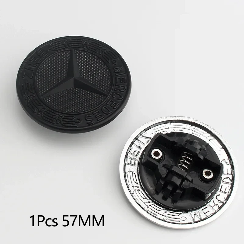 

1 шт. 57 мм ABS новый синий черный автомобильный передний капот звездный логотип крышка капот эмблема значок для Mercedes Benz AMG W204 W222 W212 аксессуары