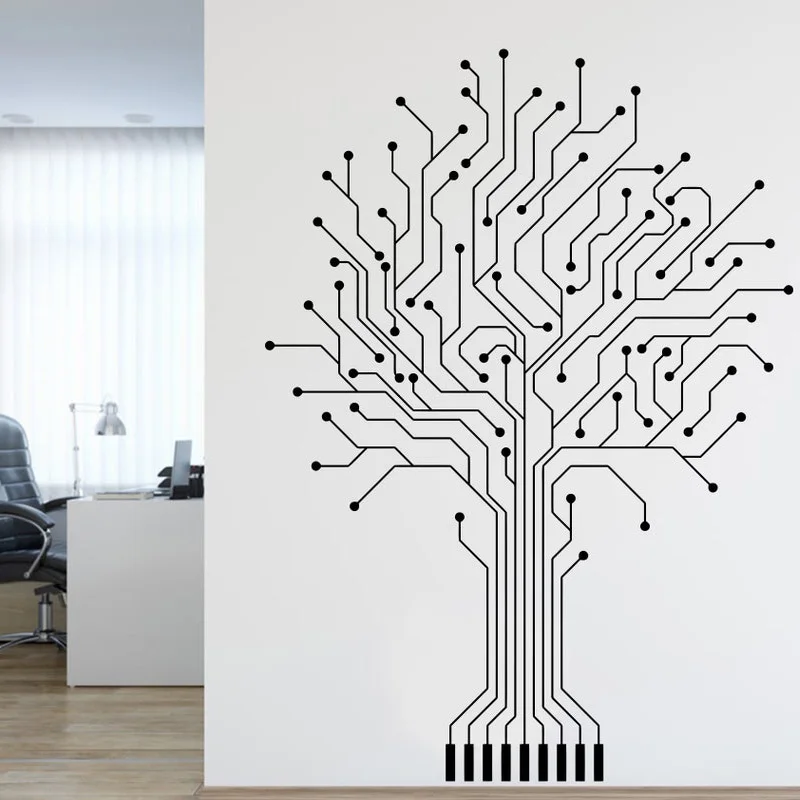 

Виниловая наклейка на стену "Circuit Tree Board"