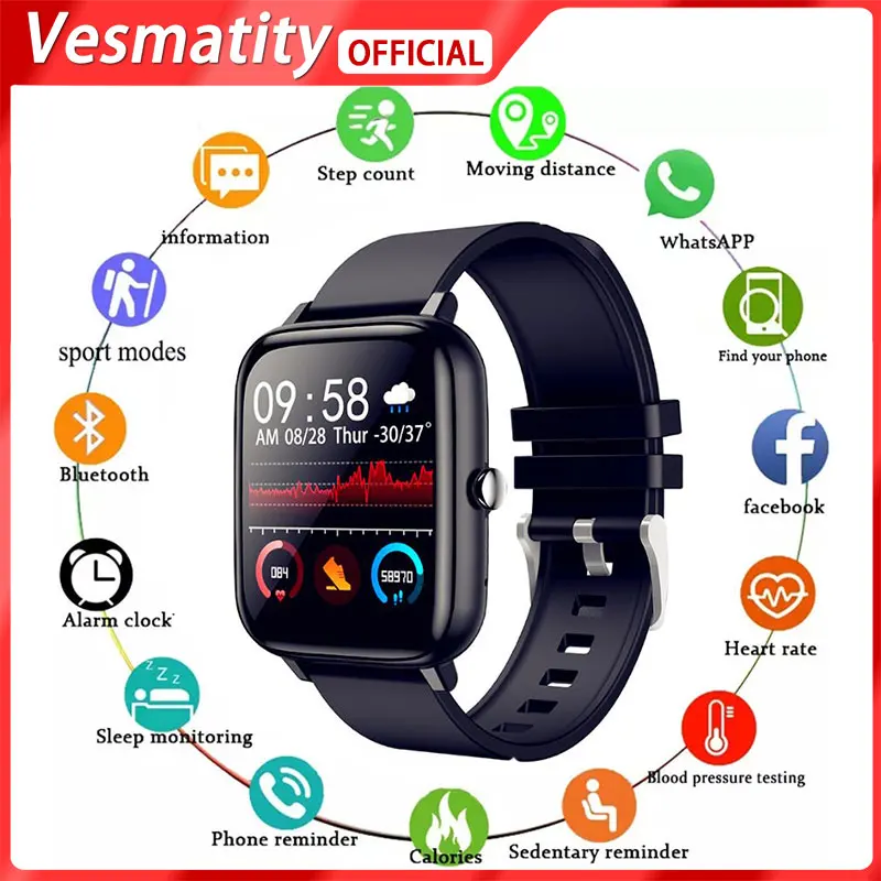 

Смарт-часы с пульсометром для Apple Huawei Xiaomi P6