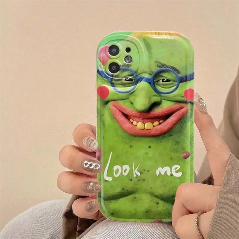 Iphone 11/12/13/14por Max/78plus/Xs/Xr All-Inclusive Funny Personality Weird Trend Mobile Phone Case Niche Ultra-Ugly Pattern