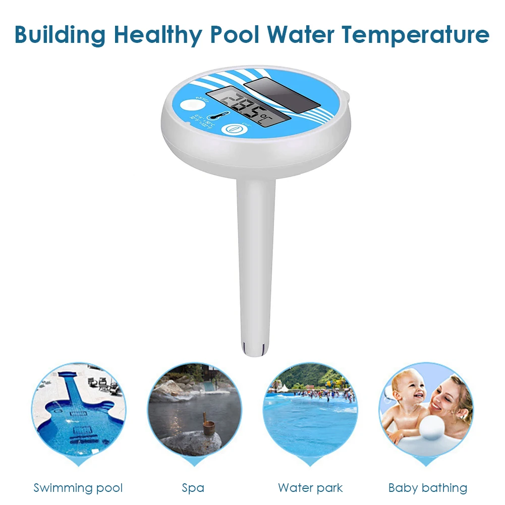 

Solar Powered Outdoor Pool Thermometer Waterproof Floating Digital LCD Display Spa Thermometer