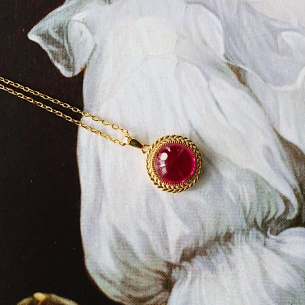 

Женское Ожерелье WPB S925 из стерлингового серебра, круглое ожерелье с красными бриллиантами, подвески, ювелирные изделия для женщин, цепочка до ключиц, праздничный подарок вечерние ринка