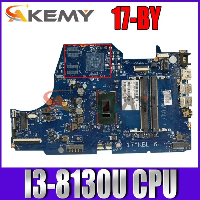 

For HP 17-BY 17-BY0061ST Laptop Motherboard L22737-601 L22737-001 6050A2982701-MB-A02 SR3W0 I3-8130U CPU DDR4