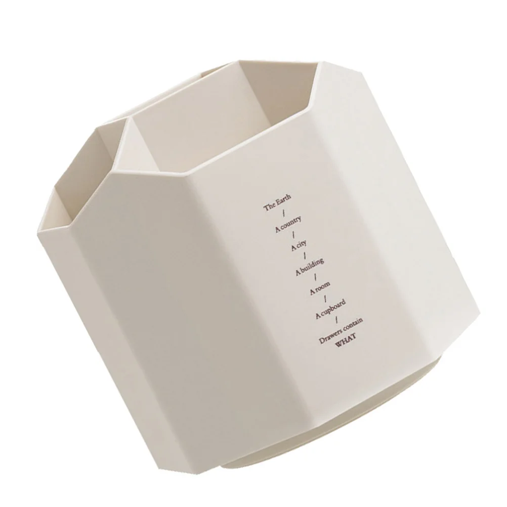 

Rotatable Pen Container Compartment Sundries Organizer Desktop Stationery Box