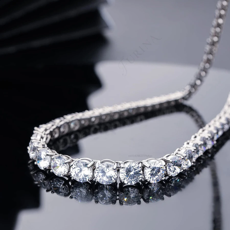 Фото Furina 18K S925 посеребренное роскошное простое ожерелье 5A с инкрустацией цирконом ювелирные изделия подруга мать Рождество подарки на день Святого Валентина №2
