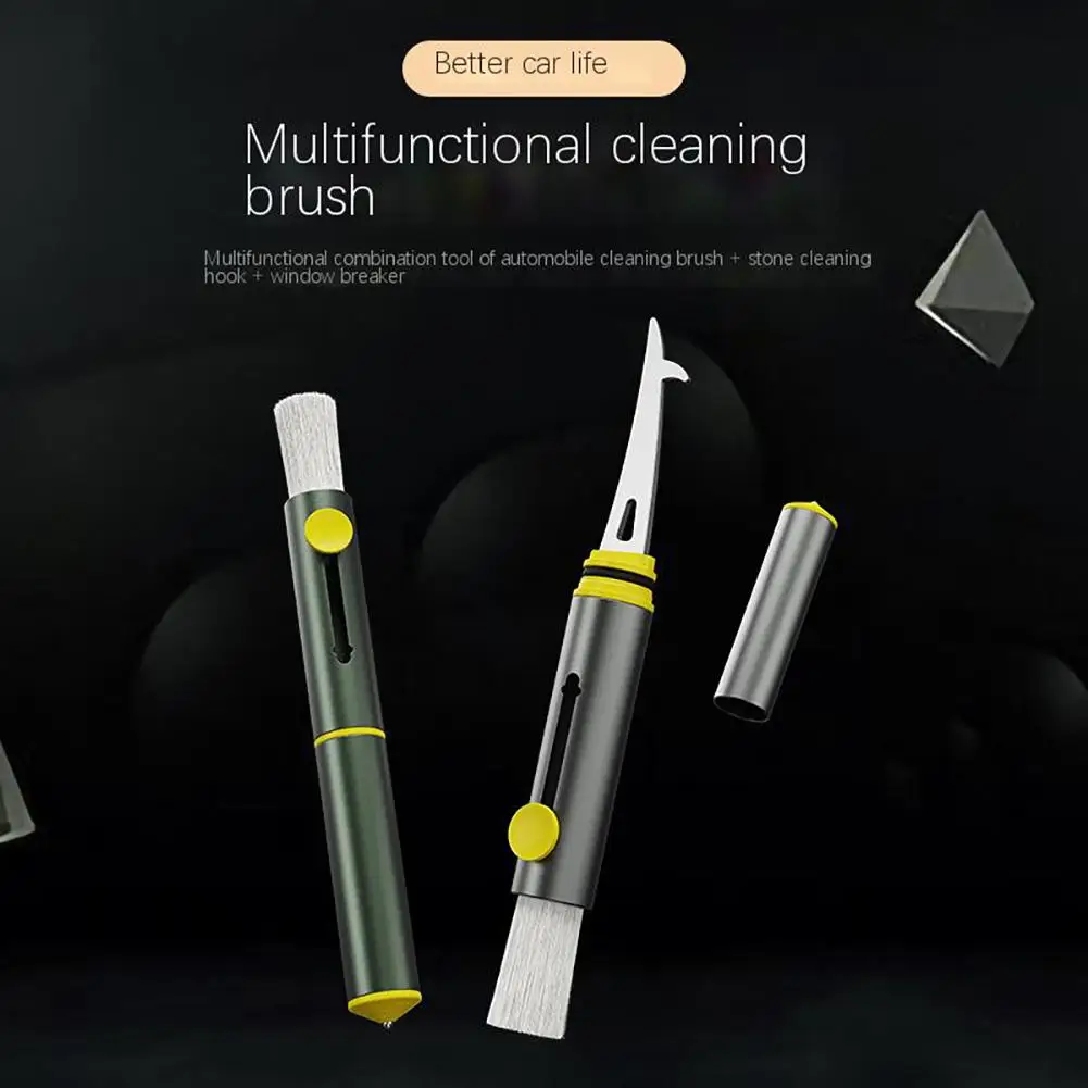 

Car Air Conditioner Air Outlet Cleaning Brush Multifunctional Window Breaker Safety Hammer Interior Cleaning Tool