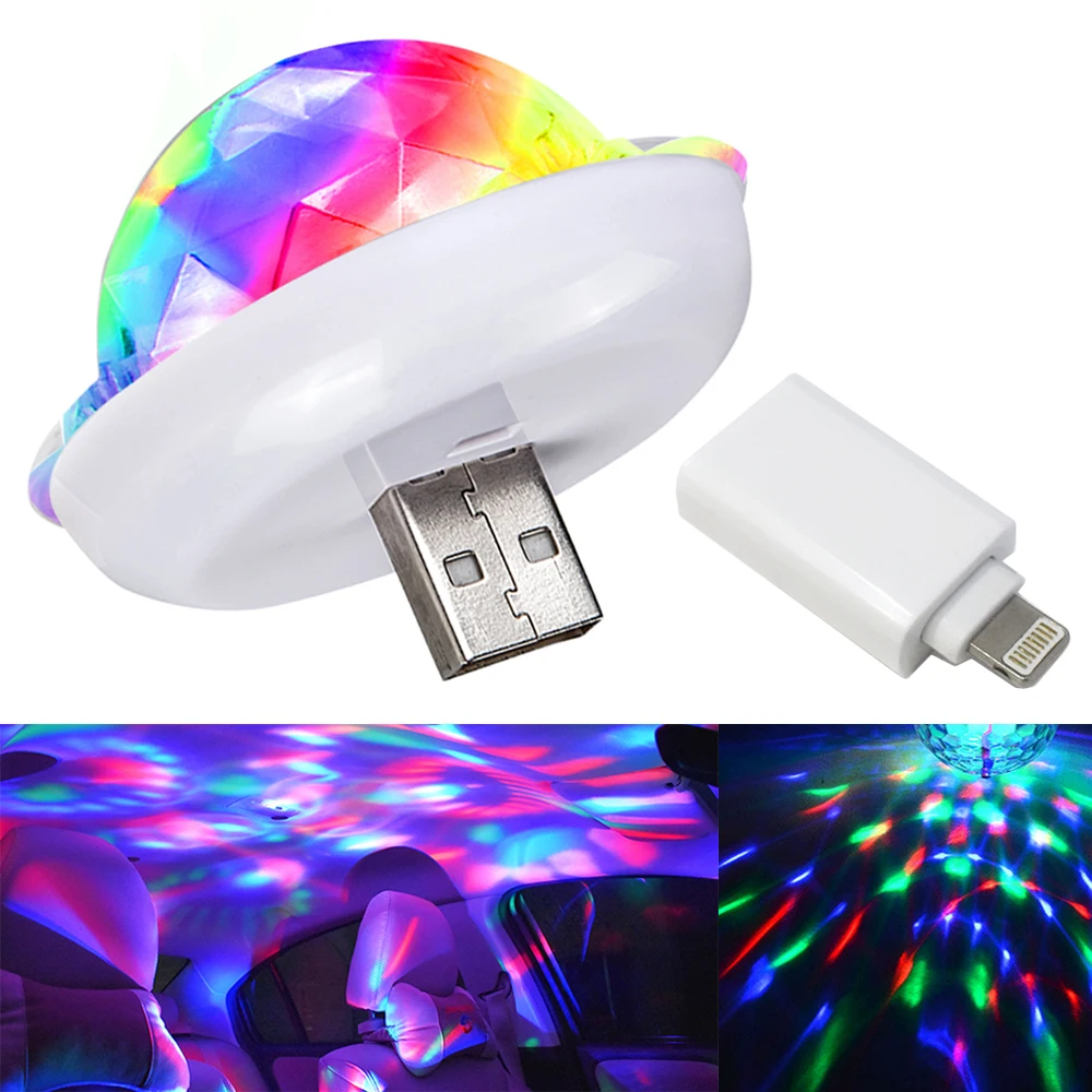 

LED RGB USB Dj Lamp Bar Night Light Disco Lights Stage Lighting Atmosphere Light Micro USB Crystal Disco Ball Sound Party Lights