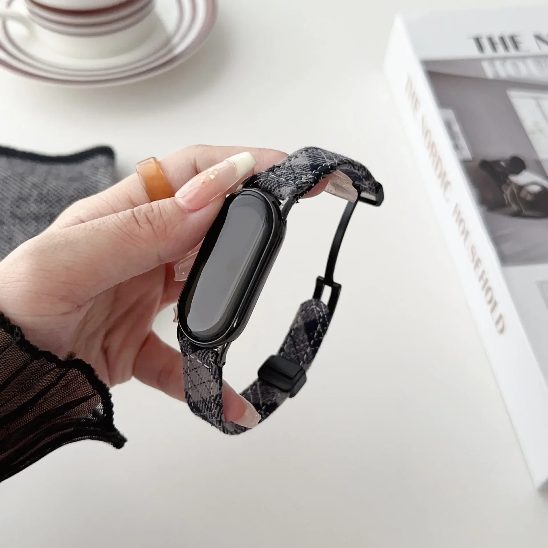 Повседневный спортивный сменный ремешок для часов Xiaomi8 клетчатая ткань