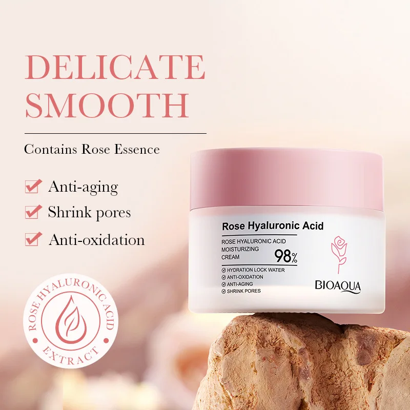 

Cross border foreign trade BIOAOUA Rose Hyaluronic acid Moisturizing Cream Moisturizing Moisturizing Brightening Skin face cream