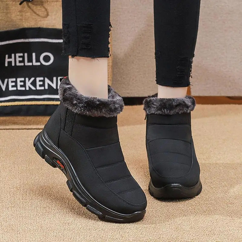 

Women Shoes Snow Plush Zip Platform Ladies Shoes Fur Waterproof Ankle Boots Fashion Winter Footwear Botas Mujer Women Boots