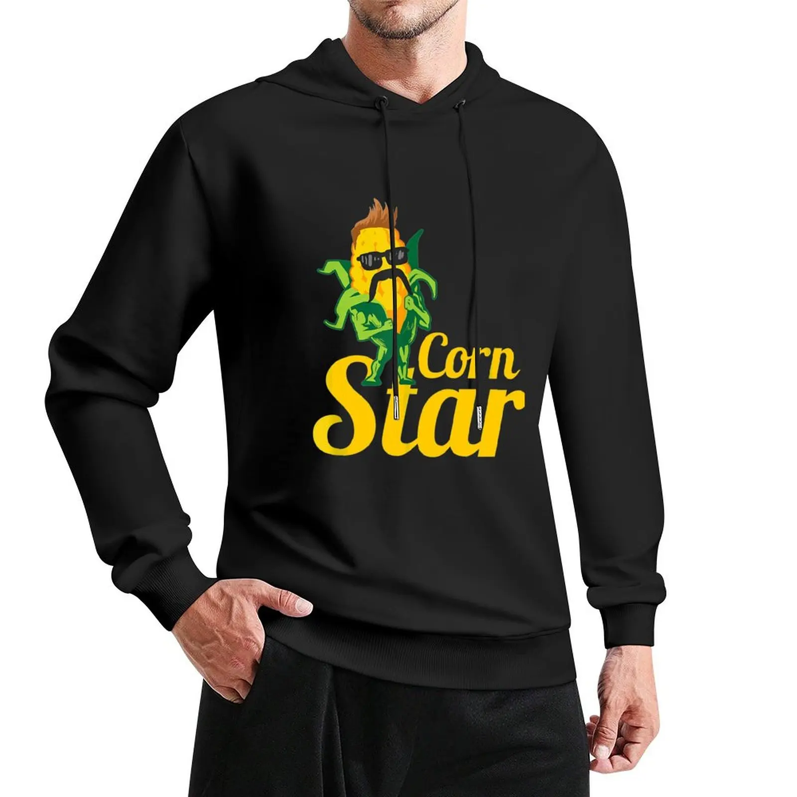 Забавные солнцезащитные очки с кукурузной звездой пуловер усами капюшоном