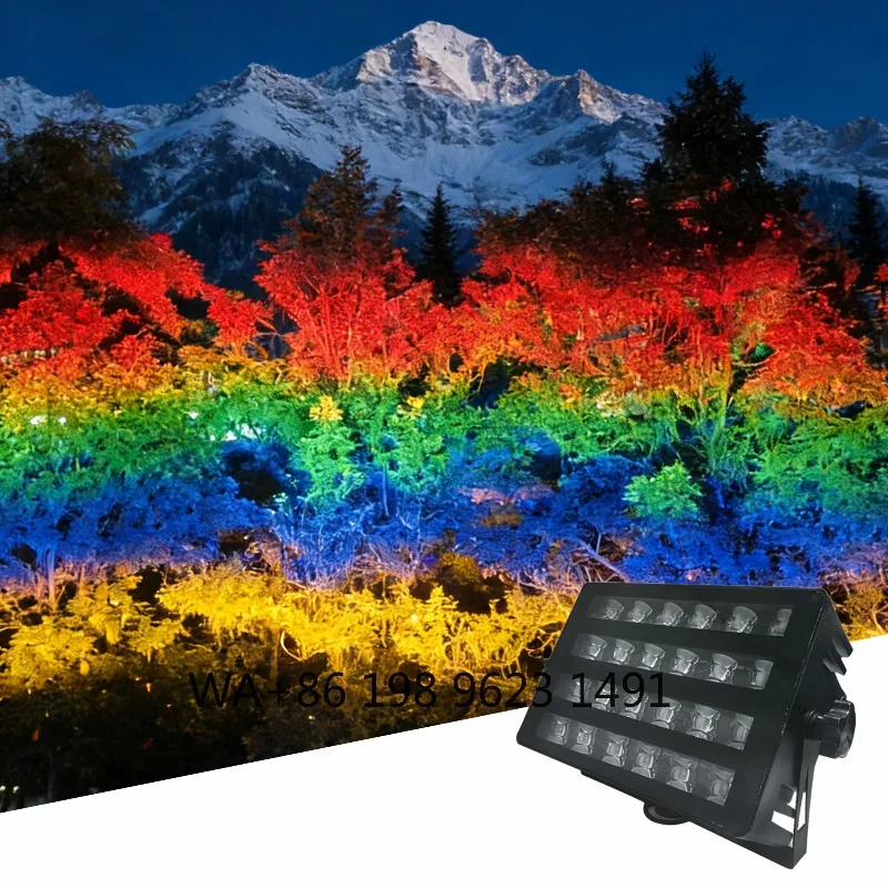 Фото 52W RGB IP65 Алюминиевый DMX прожектор-радуга для стадионов, садов, площадей, зданий и проектов наружного освещения №2