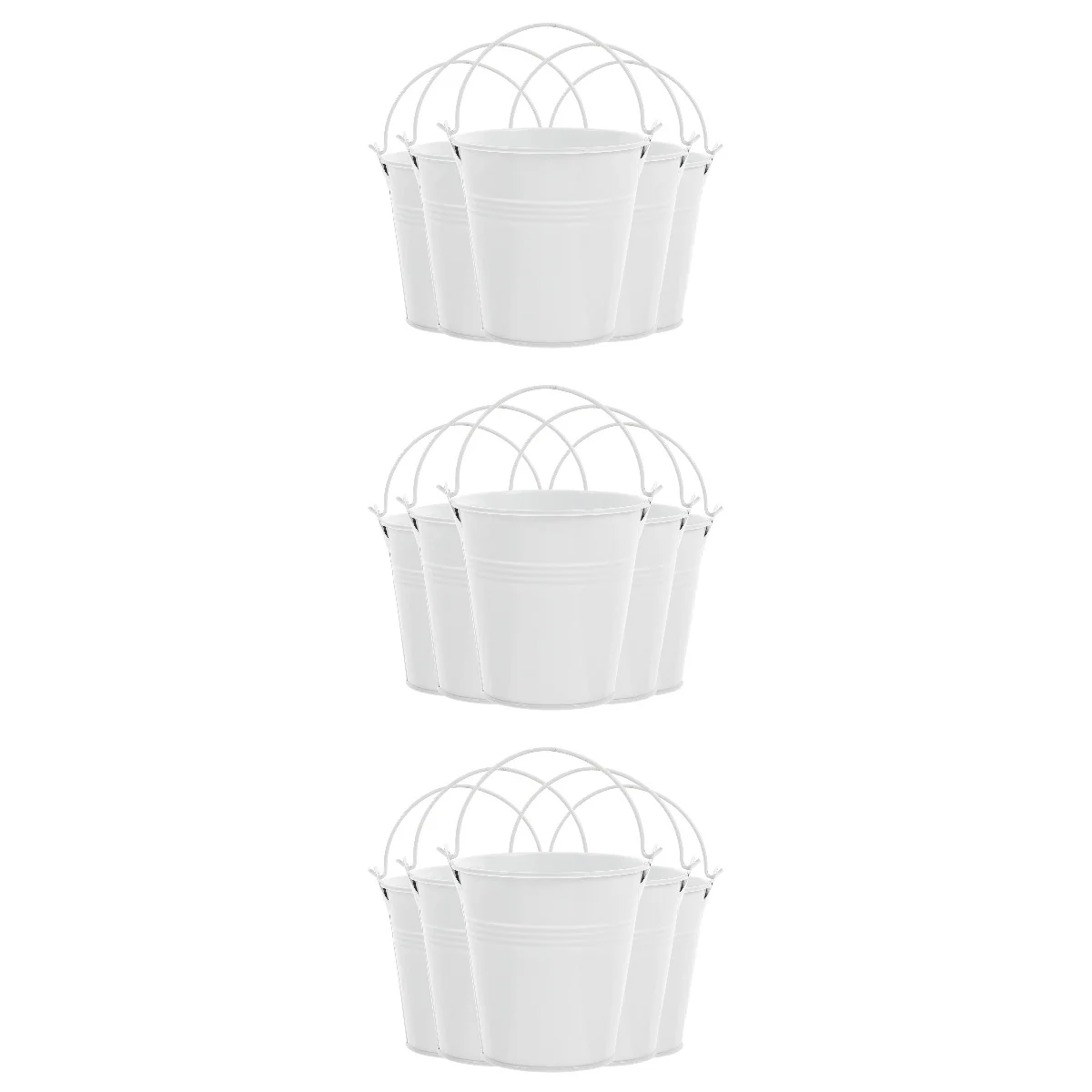 

Planter Desktop Flower Pot Storage Bucket with Handle for Home Decoration