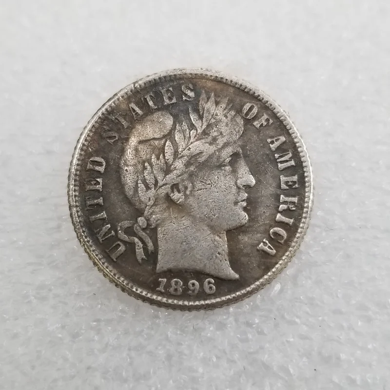

American 1896 S Version One Dime Brass Silver-plated Commemorative Collectible Coin Gift Lucky Challenge Coin